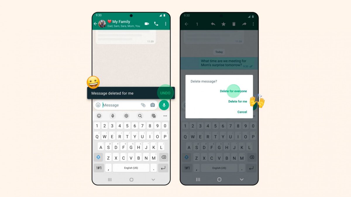 В WhatsApp добавят возможность отмены удалённых сообщений