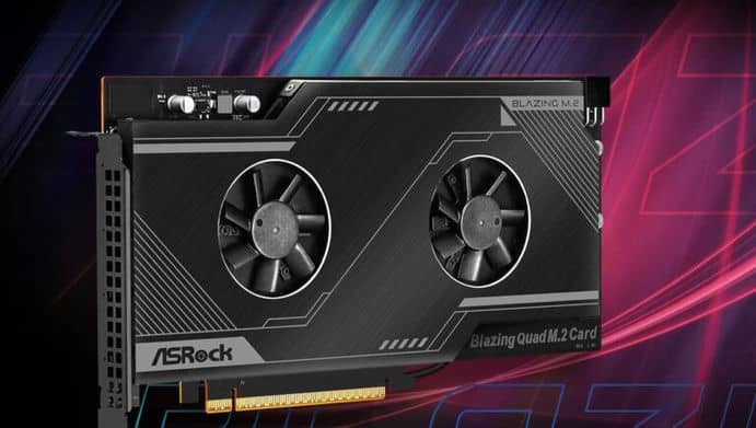 Представили плату расширения ASRock Blazing Quad M.2 Card для PCIe 5.0 SSD-накопителей