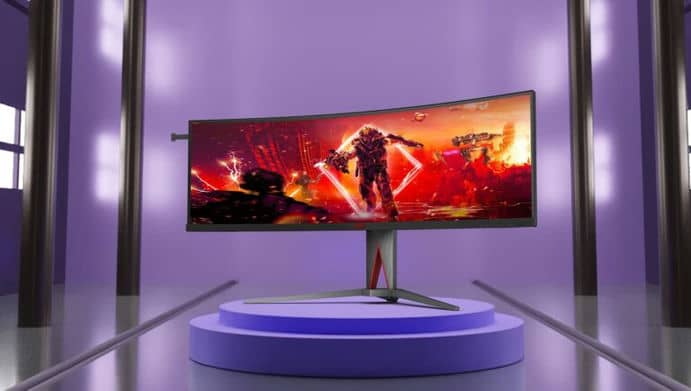 Представили изогнутый монитор AOC AG455UCX: 44,5 дюйма, 5120×1440, 165 Гц, 3000:1