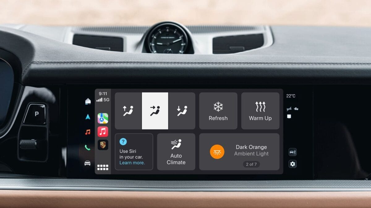В автомобили Porsche добавят управление климат-контролем и освещением через CarPlay