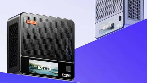 Представлен мини-ПК Aoostar Gem12 Pro с внешним экраном и сканером отпечатка пальца