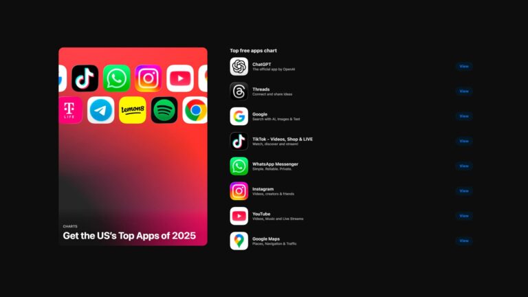 Apple представила список самых популярных приложений в App Store за 2025 год