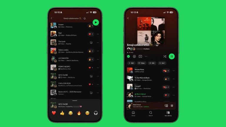 Spotify добавили реакции в совместных плейлистах
