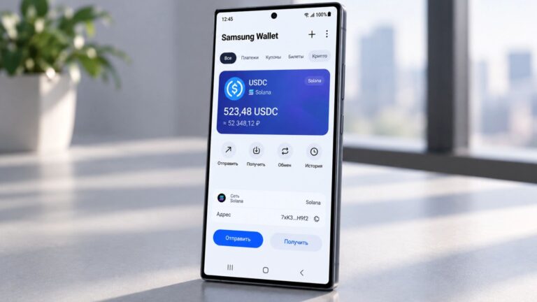 Samsung Wallet добавит переводы USDC на блокчейне Solana
